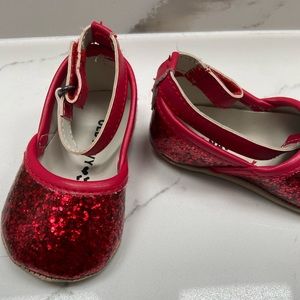 Newborn Red Sparkle Flats Old Navy